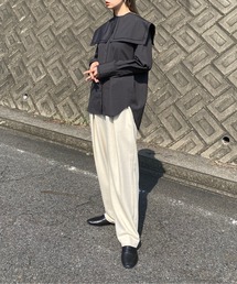 y/m by RIKA | ハイウエストタックワイドテーパードパンツ(スラックス)