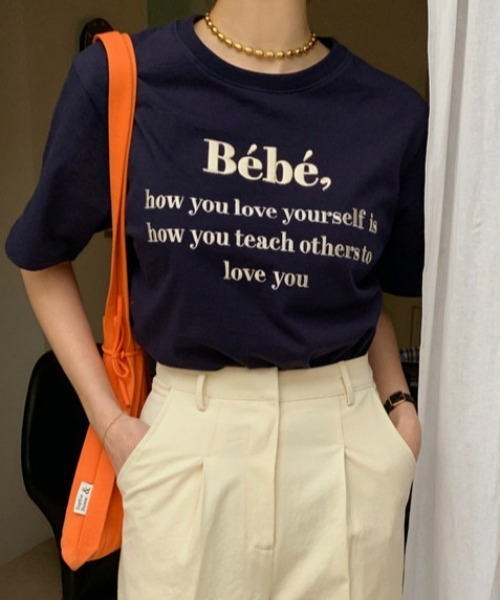 ABITOKYO（アビトーキョー）の「カラーロゴ刺繍カットソー（Tシャツ/カットソー・レディース・ホワイト/ライトブルー/ブラック/ベージュ/ネイビー/グレー/ピンク/ホワイト系その他/グリーン・FREE）」の8枚目の写真