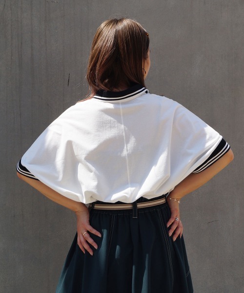 179/WG(イチナナキュウダブルジー)の「ビッグシルエットポロシャツ(ポロシャツ・レディース・ピンク/ブルー/オフホワイト・FREE)」の15枚目の写真