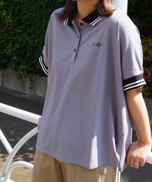 179/WG(イチナナキュウダブルジー)の「ビッグシルエットポロシャツ(ポロシャツ・レディース・ピンク/ブルー/オフホワイト・FREE)」の13枚目の写真