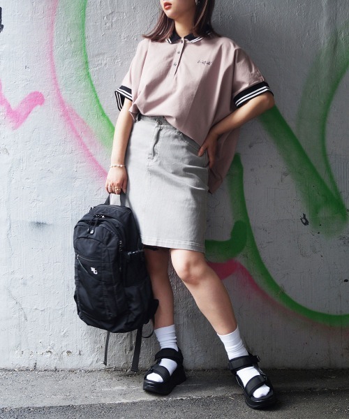 179/WG(イチナナキュウダブルジー)の「ビッグシルエットポロシャツ(ポロシャツ・レディース・ピンク/ブルー/オフホワイト・FREE)」の6枚目の写真