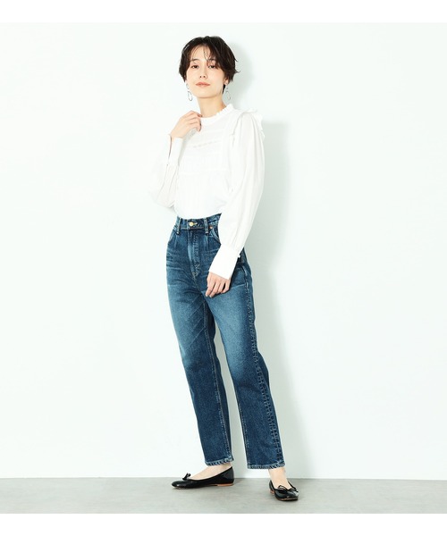 Lee（リー）の「サスペンダー付き タックデニムテーパードパンツ