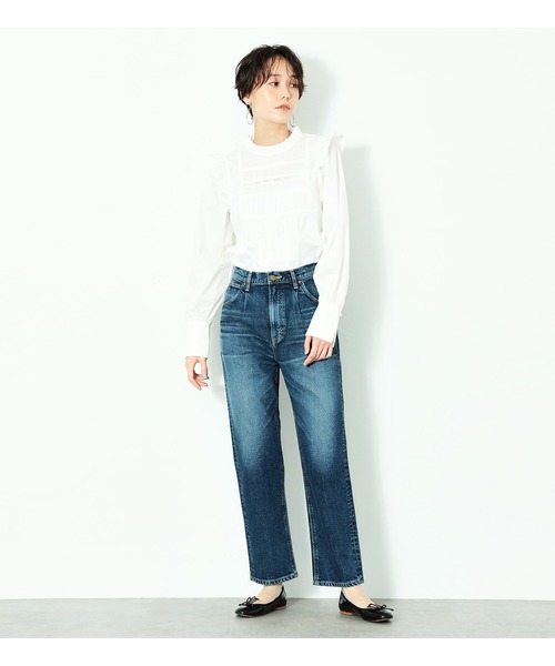 Lee（リー）の「サスペンダー付き タックデニムテーパードパンツ