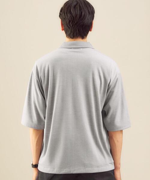 green label relaxing（グリーンレーベルリラクシング）の「OLT＜green label relaxing＞ドライ ウールミックス 前開き ポロシャツ -吸水速乾・ウォッシャブル-（ポロシャツ・メンズ・ターコイズブルー/ブラック/ライトグレー・SMALL/MEDIUM/LARGE）」の7枚目の写真