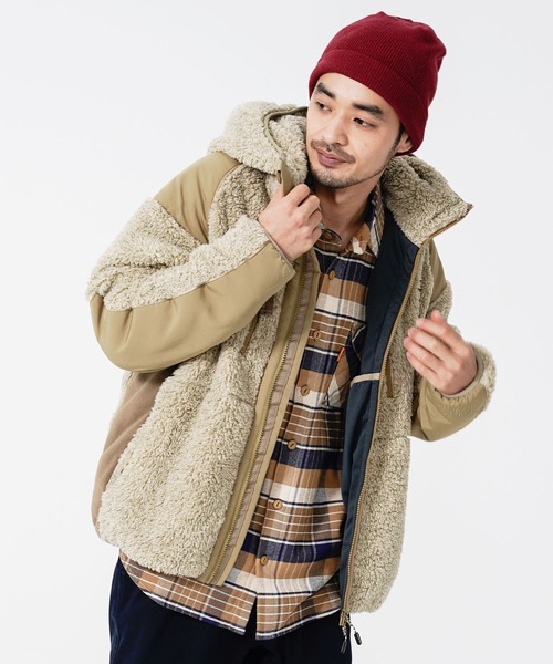 KRIFF MAYER（クリフメイヤー）の「シャギーボアフードJK（その他アウター・メンズ・ナチュラル/カーキ/レンガ/カラフル/グレー/ネイビー/ベージュ・LARGE/MEDIUM/X-LARGE/SMALL）」の3枚目の写真