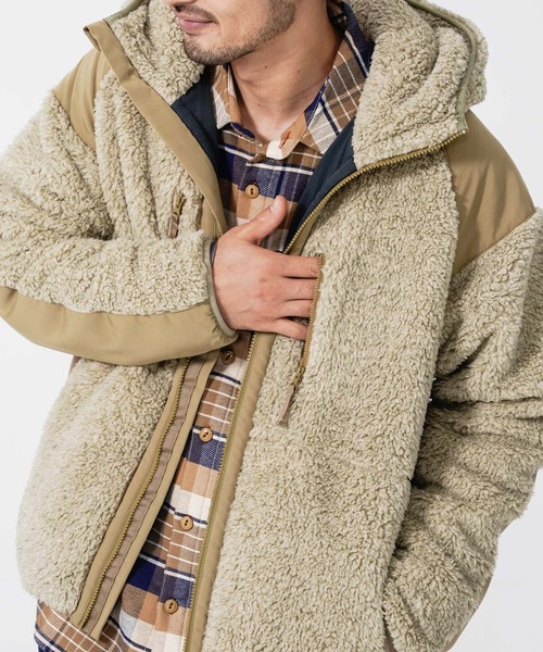 KRIFF MAYER（クリフメイヤー）の「シャギーボアフードJK（その他アウター・メンズ・ナチュラル/カーキ/レンガ/カラフル/グレー/ネイビー/ベージュ・LARGE/MEDIUM/X-LARGE/SMALL）」の16枚目の写真