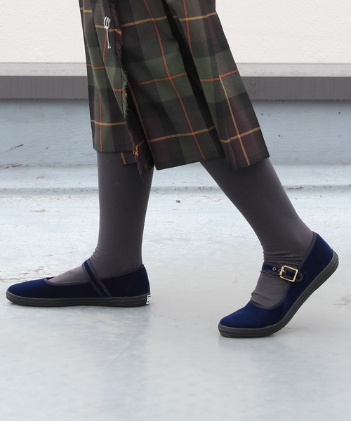 ORCIVAL（オーシバル）の「ORCIVAL/オーシバル　ベルベットストラップシューズ　STRAP SHOES OR-H0136 RVT（バレエシューズ・レディース・ネイビー/ブラック/レッド/グレー/ワインレッド/グリーン・23.0cm/24.5cm/25.0cm/24.0cm/23.5cm）」の7枚目の写真