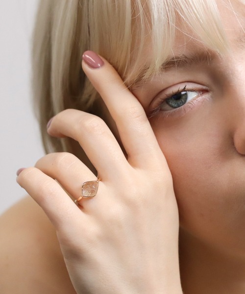 cui-cui（キュイキュイ）の「ミルキーアクアマリン / ルチルクォーツ リング | K10YG（リング・レディース・ブルー/イエロー・#13/#9/#11）」の14枚目の写真