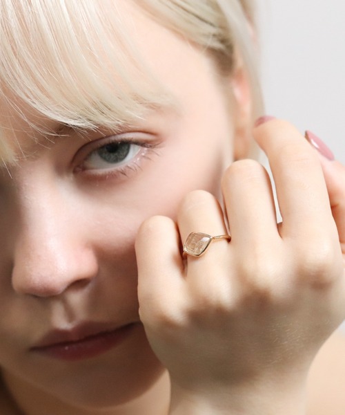 cui-cui（キュイキュイ）の「ミルキーアクアマリン / ルチルクォーツ リング | K10YG（リング・レディース・ブルー/イエロー・#13/#9/#11）」の13枚目の写真