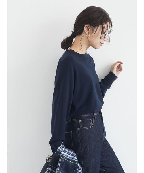 Green Parks(グリーンパークス)の「シアバター クルーネックニットプルオーバー*(ニット/セーター・レディース・ネイビー/レッド/グリーン/アイボリー/杢グレー/グレイッシュベージュ・FREE)」の20枚目の写真