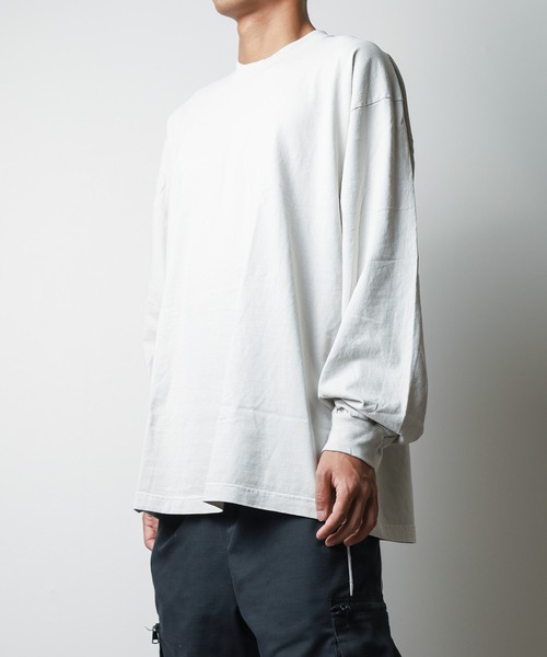 LOS ANGELES APPAREL(ロサンゼルスアパレル)の「『LOS ANGELES APPAREL』LA APPAREL 6.5oz GARMENT DYED CREW L/S TEE - 6.5オンス ガーメントダイ クルーネックTシャツ長袖(Tシャツ/カットソー・メンズ・ブラック/グレー/グリーン/ホワイト/ゴールド/オレンジ/ブルー・X-LARGE/LARGE/MEDIUM/SMALL)」の4枚目の写真