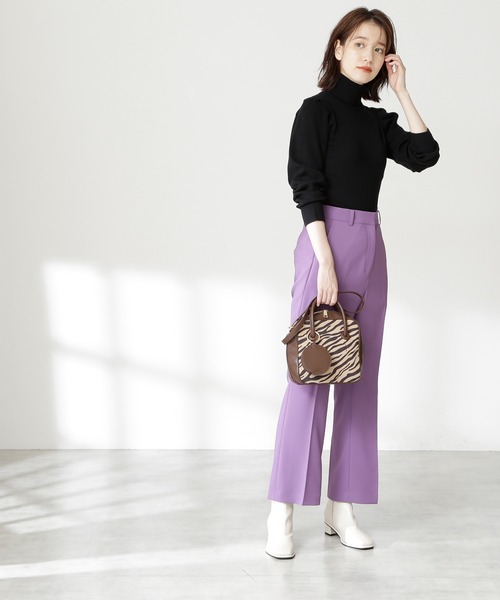 N.（N. Natural Beauty Basic）（エヌエヌナチュラルビューティーベーシック）の「◆ウールベーシックパワショルタートルネックニット（ニット/セーター・レディース・オフホワイト/ブラック/ライトグリーン/パープル系その他/レッド・MEDIUM）」の18枚目の写真