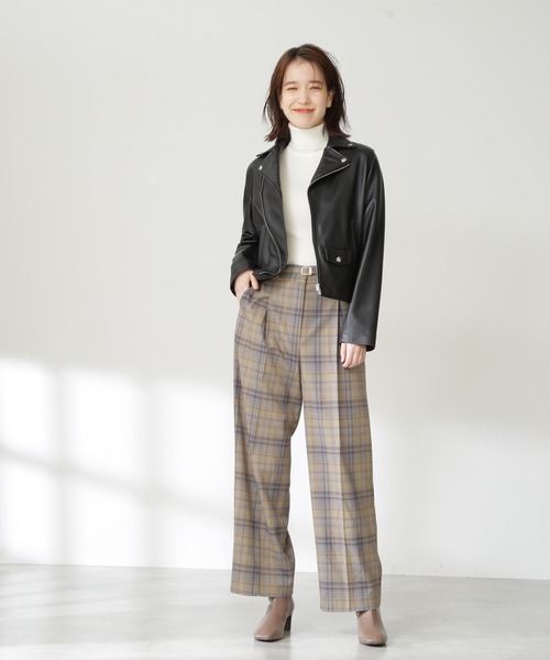 N.（N. Natural Beauty Basic）（エヌエヌナチュラルビューティーベーシック）の「◆ウールベーシックパワショルタートルネックニット（ニット/セーター・レディース・オフホワイト/ブラック/ライトグリーン/パープル系その他/レッド・MEDIUM）」の14枚目の写真