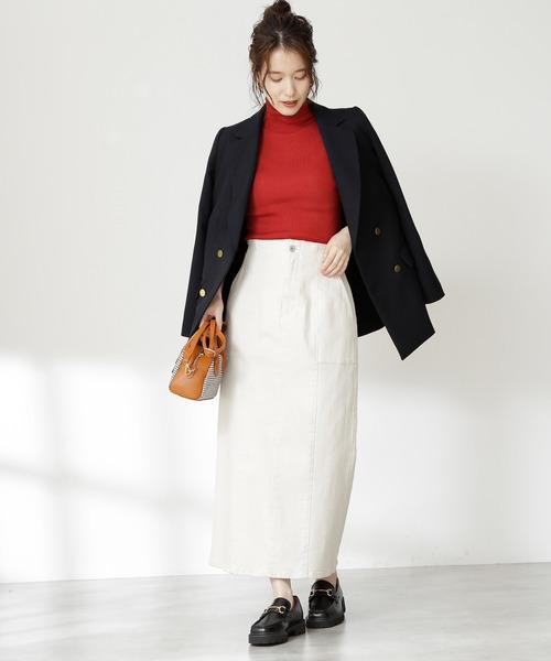 N.（N. Natural Beauty Basic）（エヌエヌナチュラルビューティーベーシック）の「◆ウールベーシックパワショルタートルネックニット（ニット/セーター・レディース・オフホワイト/ブラック/ライトグリーン/パープル系その他/レッド・MEDIUM）」の9枚目の写真