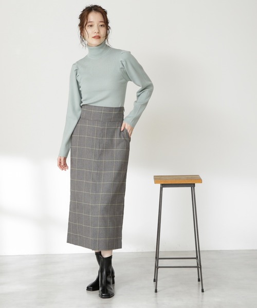 N.（N. Natural Beauty Basic）（エヌエヌナチュラルビューティーベーシック）の「◆ウールベーシックパワショルタートルネックニット（ニット/セーター・レディース・オフホワイト/ブラック/ライトグリーン/パープル系その他/レッド・MEDIUM）」の10枚目の写真