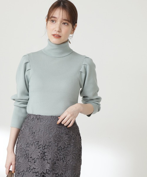 N.（N. Natural Beauty Basic）（エヌエヌナチュラルビューティーベーシック）の「◆ウールベーシックパワショルタートルネックニット（ニット/セーター・レディース・オフホワイト/ブラック/ライトグリーン/パープル系その他/レッド・MEDIUM）」の22枚目の写真