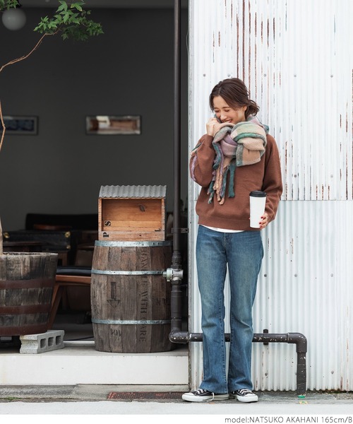 coca(coca)(コカ)の「ふわふわチェックストール(マフラー・レディース・ブラック系その他/オレンジ系その他・ONE SIZE)」の12枚目の写真