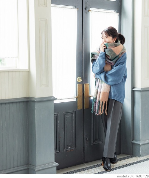 coca(coca)(コカ)の「ふわふわチェックストール(マフラー・レディース・ブラック系その他/オレンジ系その他・ONE SIZE)」の14枚目の写真