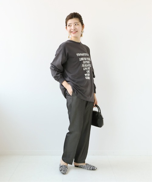 Simplicite（サンプリシテ）の「ロゴオーバーロンT◆（Tシャツ/カットソー・レディース・ホワイト/ブラック・FREE）」の4枚目の写真