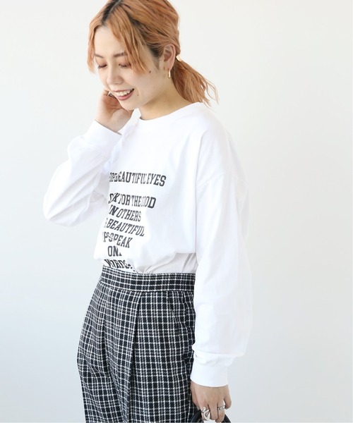 Simplicite（サンプリシテ）の「ロゴオーバーロンT◆（Tシャツ/カットソー・レディース・ホワイト/ブラック・FREE）」の19枚目の写真