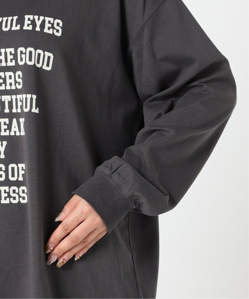 Simplicite（サンプリシテ）の「ロゴオーバーロンT◆（Tシャツ/カットソー・レディース・ホワイト/ブラック・FREE）」の6枚目の写真