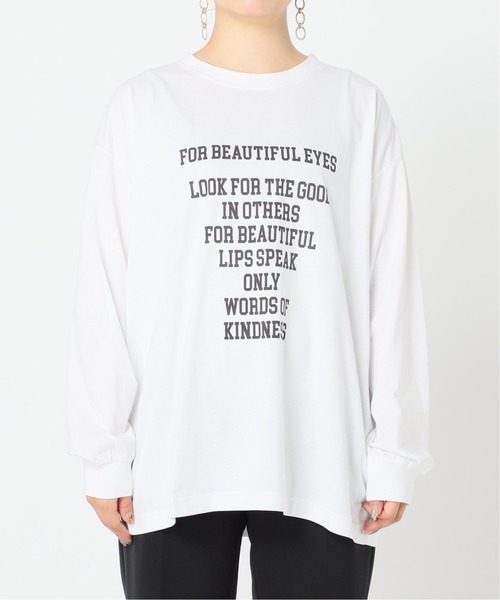 Simplicite（サンプリシテ）の「ロゴオーバーロンT◆（Tシャツ/カットソー・レディース・ホワイト/ブラック・FREE）」の17枚目の写真