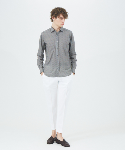 Bagutta(バグッタ)の「【別注】BAGUTTA EXCLUSIVE ストレッチ パターン シャツ(シャツ/ブラウス・メンズ・ホワイト/カーキ・X-SMALL/S/M/L)」の3枚目の写真
