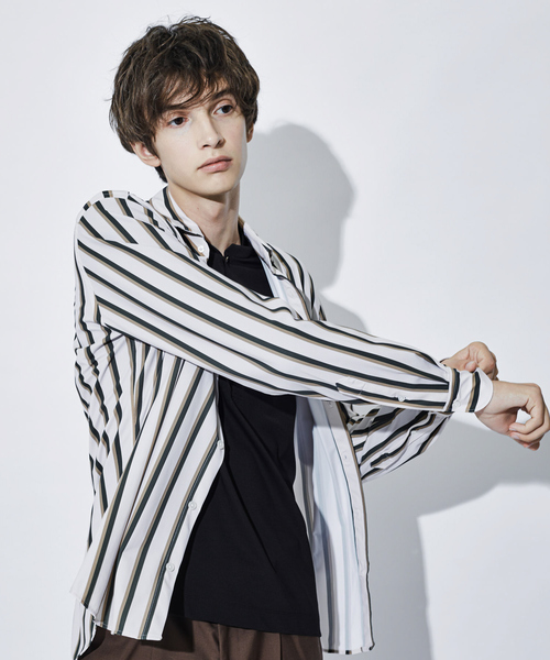 Bagutta(バグッタ)の「【別注】BAGUTTA EXCLUSIVE ストレッチ パターン シャツ(シャツ/ブラウス・メンズ・ホワイト/カーキ・X-SMALL/S/M/L)」の14枚目の写真
