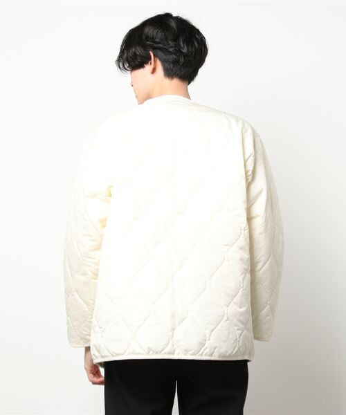 Ressaca（レサーカ）の「オーバーサイズ ノーカラー ミリタリー中綿キルティングジャケット フェイクレザー / コーデュロイ / ポリ（ダウンジャケット/コート・メンズ・ブラック/ベージュ/オフホワイト/オリーブ/ブラック系・M/L/XL）」の7枚目の写真