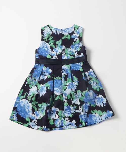 KP（ケーピー）の「スラブグログラン花プリントのジャンパースカート（スーツスカート・キッズ・イエロー/ネイビー・120cm/130cm）」の6枚目の写真