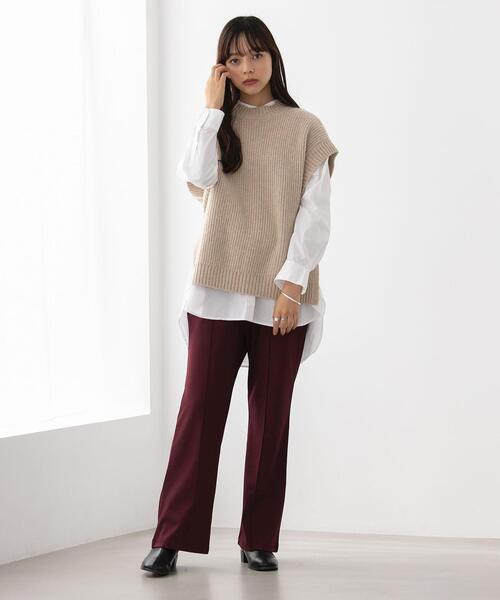 FEELING MADE（フィーリングメイド）の「FEELING MADE ストレッチポンチ セミフレア パンツ <UNISEX>（その他パンツ・レディース・ワインレッド/ベージュ/ブラック・S/M/L）」の20枚目の写真