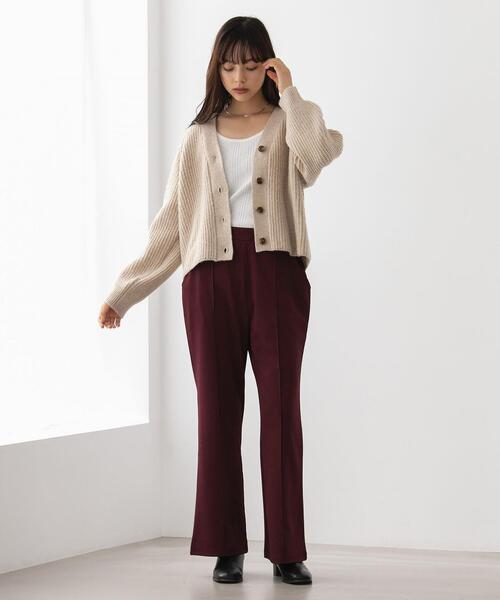 FEELING MADE（フィーリングメイド）の「FEELING MADE ストレッチポンチ セミフレア パンツ <UNISEX>（その他パンツ・レディース・ワインレッド/ベージュ/ブラック・S/M/L）」の21枚目の写真