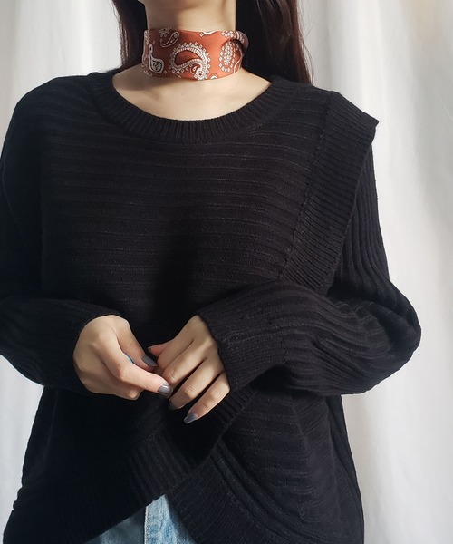 me+em select（ミームセレクト）の「※【 9色展開 】シルクタッチペイズリーロングスカーフ（バンダナ/スカーフ・レディース・アイボリー/ブラック/ブラウン/ネイビー/レッド/イエロー/ベージュ/ブルー/ホワイト・FREE）」の21枚目の写真