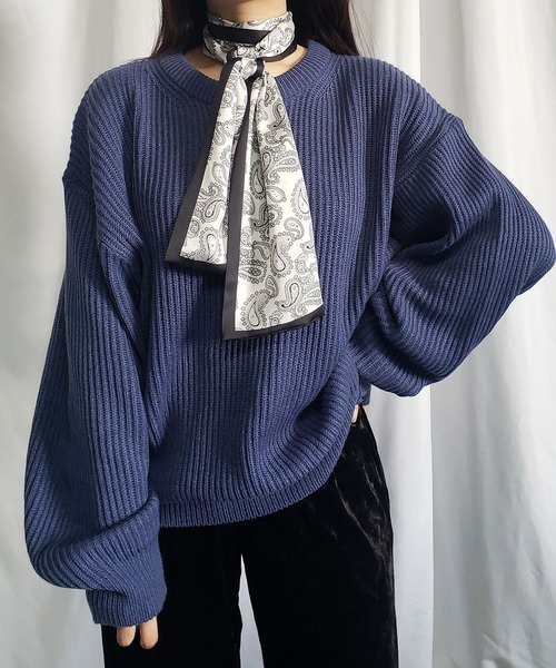 me+em select（ミームセレクト）の「※【 9色展開 】シルクタッチペイズリーロングスカーフ（バンダナ/スカーフ・レディース・アイボリー/ブラック/ブラウン/ネイビー/レッド/イエロー/ベージュ/ブルー/ホワイト・FREE）」の14枚目の写真