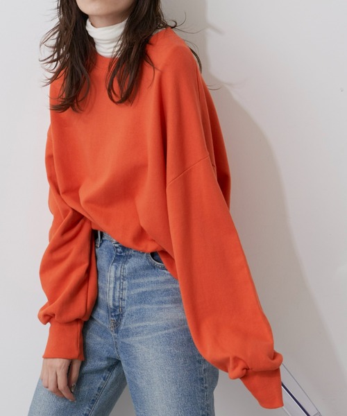 Auntie Rosa Holiday(アンティローザホリデー)の「ボリュームスリーブスウェットプルオーバー(スウェット・レディース・グレー/グリーン/アイボリー/ライトピンク/ブルー/オレンジ/ピンク/イエロー/ライトグレー/ホワイト・FREE)」の10枚目の写真