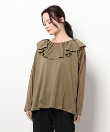 ehka sopo | ラッフル衿カットソー(Tシャツ/カットソー)