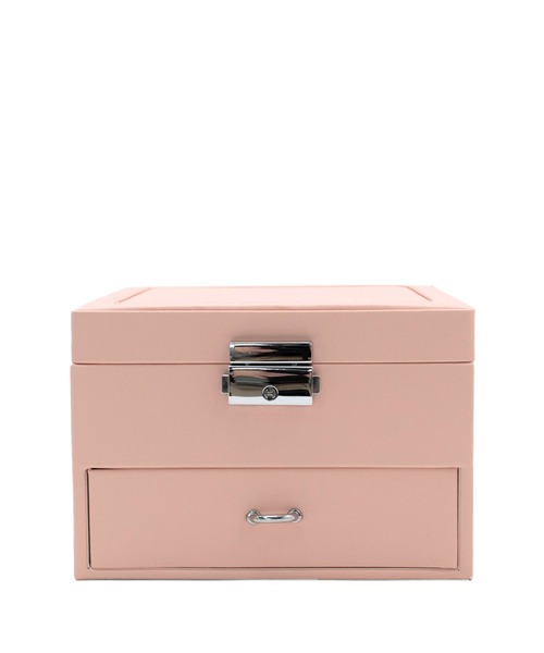 VitaFelice（ヴィータフェリーチェ）の「スタンドミラー付き2段ジュエリーボックス（収納グッズ・レディース・ブラック/ホワイト/ピンク・FREE）」の2枚目の写真