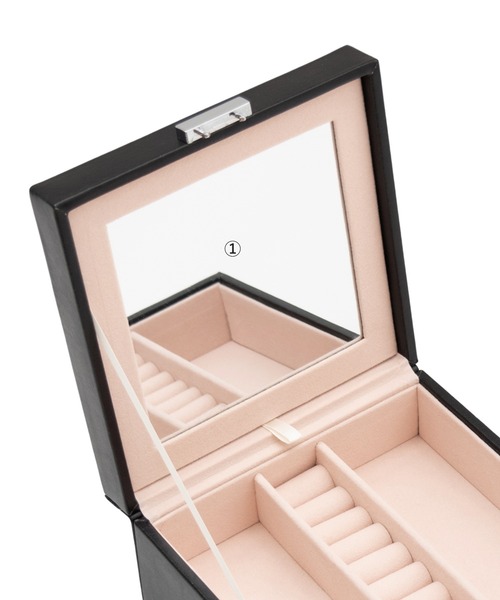 VitaFelice（ヴィータフェリーチェ）の「スタンドミラー付き2段ジュエリーボックス（収納グッズ・レディース・ブラック/ホワイト/ピンク・FREE）」の16枚目の写真
