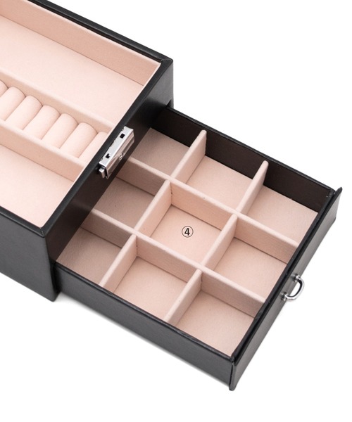 VitaFelice（ヴィータフェリーチェ）の「スタンドミラー付き2段ジュエリーボックス（収納グッズ・レディース・ブラック/ホワイト/ピンク・FREE）」の22枚目の写真