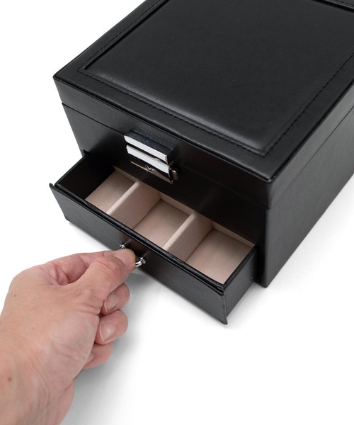 VitaFelice（ヴィータフェリーチェ）の「スタンドミラー付き2段ジュエリーボックス（収納グッズ・レディース・ブラック/ホワイト/ピンク・FREE）」の18枚目の写真