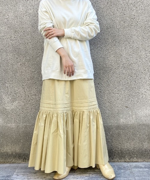 CASA FLINE(カーサフライン)の「ティアードピンタックギャザースカート(スカート・レディース・ホワイト/ブラック/イエロー・FREE)」の9枚目の写真