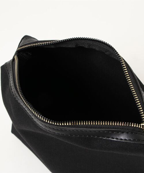 外ポケット付きフェイクレザートートバッグ（ポーチ付き）