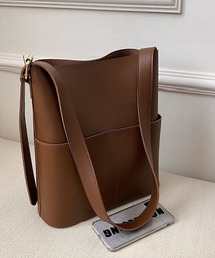 aimoha | 外ポケット付きフェイクレザートートバッグ（ポーチ付き）(トートバッグ)