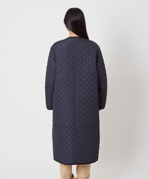 Arnold Palmer（アーノルドパーマー）の「キルティングロングコート（ノーカラーコート・レディース・ネイビー/カーキ・M/L）」の12枚目の写真