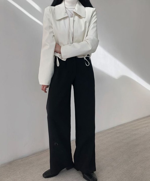 Dream garden(ドリームガーデン)の「レザージャケット(ライダースジャケット・レディース・ブラック/クリーム・FREE)」の6枚目の写真