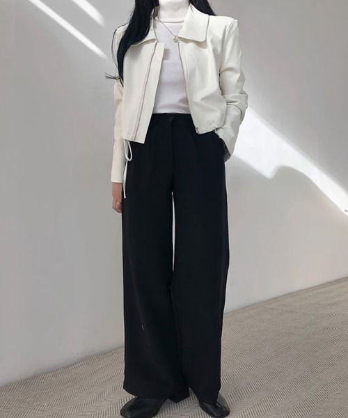 Dream garden(ドリームガーデン)の「レザージャケット(ライダースジャケット・レディース・ブラック/クリーム・FREE)」の9枚目の写真