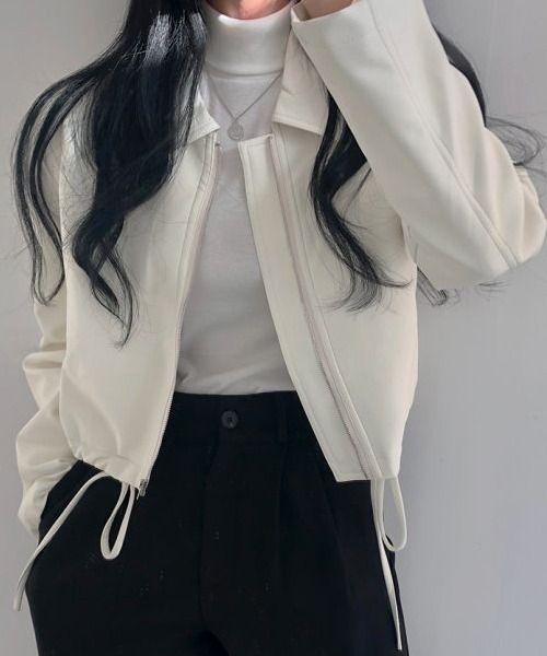 Dream garden(ドリームガーデン)の「レザージャケット(ライダースジャケット・レディース・ブラック/クリーム・FREE)」の21枚目の写真