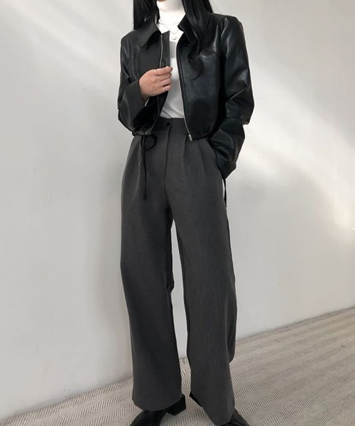 Dream garden(ドリームガーデン)の「レザージャケット(ライダースジャケット・レディース・ブラック/クリーム・FREE)」の14枚目の写真