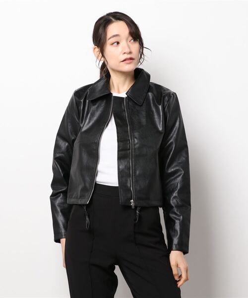 Dream garden(ドリームガーデン)の「レザージャケット(ライダースジャケット・レディース・ブラック/クリーム・FREE)」の13枚目の写真