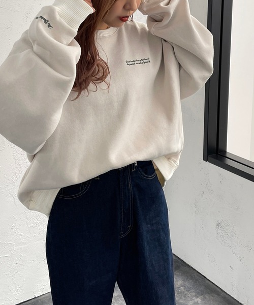 apres jour mignon（アプレジュールミニョン）の「アソートスウェット【ZOZOTOWN限定アイテム】（スウェット・レディース・ブラック/ダークグリーン/ネイビー/ナチュラル/ライトベージュ/その他/マスタード/アイボリー・X-LARGE/フリー）」の2枚目の写真